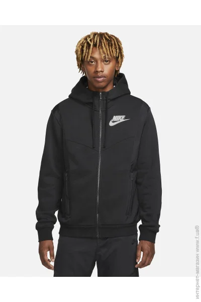   Nike Sportswear Hybrid Full-Zip Fleece Hoodie (DO7228-010-M)
