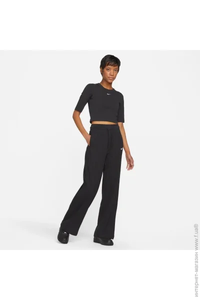   Nike Ribbed Jersey Wide Leg Pants (DM6403-010-XS)