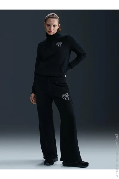   Nike Sportswear Club Fleece Mid-Rise Wide-Leg Graphic Pants (HJ0869-010-M)