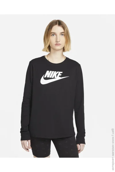 Nike Sportswear Essentials Long-Sleeve Logo T-Shirt (FJ0441-010-XS)