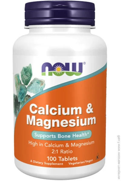 ̳   , Calcium & Magnesium 2:1 Ratio, Now Foods, 100  (NF1270)