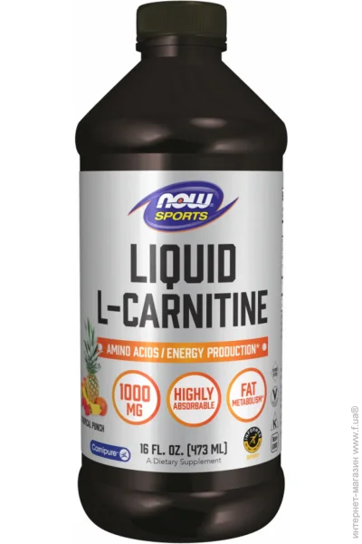  NOW Carnitine Liquid - 16 oz (Tropical Punch) (2022-10-2088)