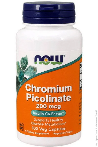  NOW Chromium Picolinate 200 mcg 100 Veg Caps (000002902)