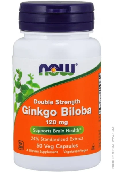  , Ginkgo Biloba, Double Strength, Now Foods, 120 , 50  (NF4682)