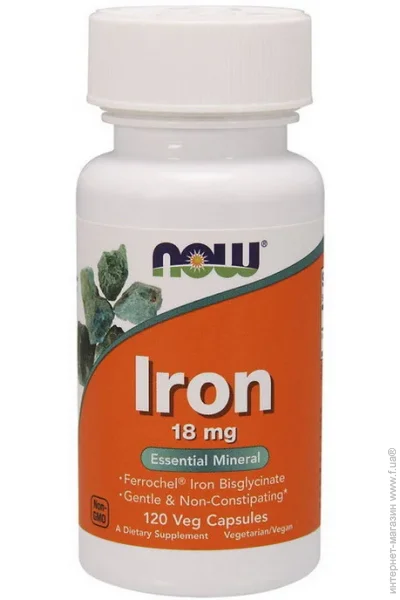 NOW Iron 18 mg (120 veg caps) (07799-01)