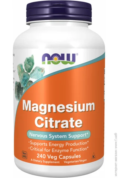 NOW Magnesium Citrate - 240 vcaps (2022-10-1340)