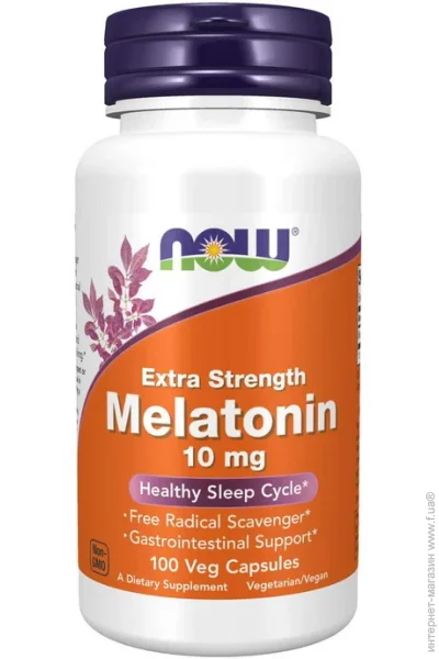 NOW Melatonin 10 mg extra strength (100 veg caps) (06665-01)