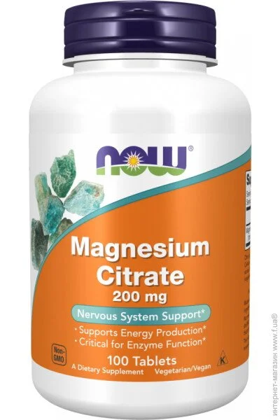   NOW Magnesium Citrate 200 mg, 100 