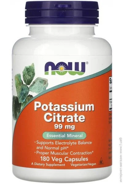    NOW Potassium Citrate 99 mg, 180 