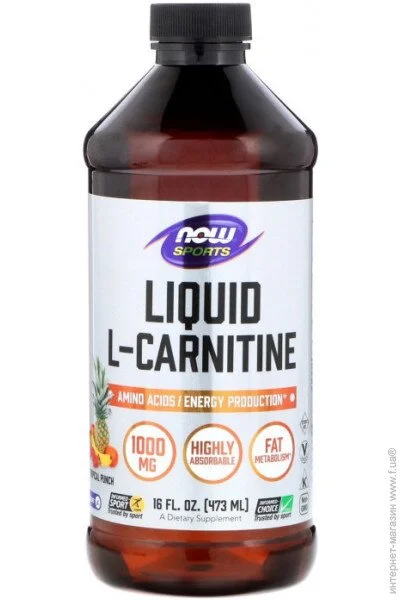  NOW Sports L-Carnitine Liquid 1000 mg, 473   