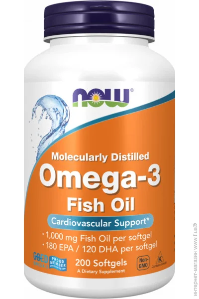NOW Omega-3 1000mg - 200 sgels