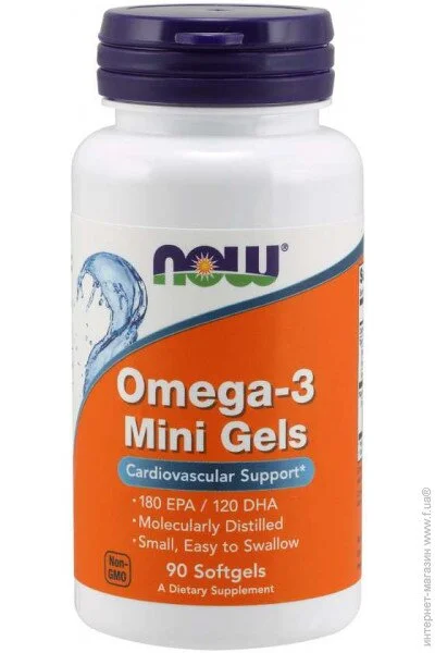 NOW  Omega-3 Mini Gels Softgels 90  (4384301969)