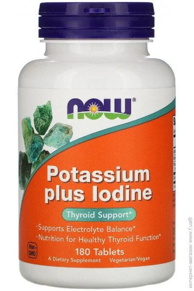   , Potassium Plus Iodine, Now Foods, 180  (NF1452)