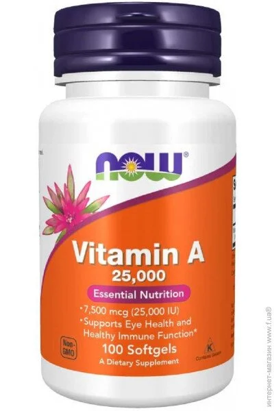  , Vitamin A, Now Foods, 25,000 , 100   (NF0340)