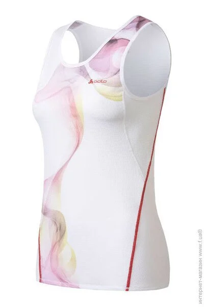  Odlo S12 140661  . Singlet crew neck CUBIC TREND 10138 white-barberry print M (7613273050332)