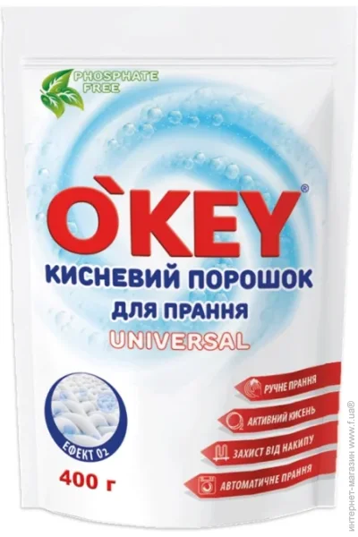 Стиральный порошок O'Key Кислородный Universal 4000 г (4820049384390) Стиральный порошок O'Key Кислородный Universal 4000 г (4820049384390)