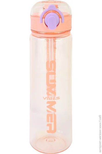 Optima Бутылка для воды Straw 500 мл персиковая U-1319-66 Optima Бутылка для воды Straw 500 мл персиковая U-1319-66