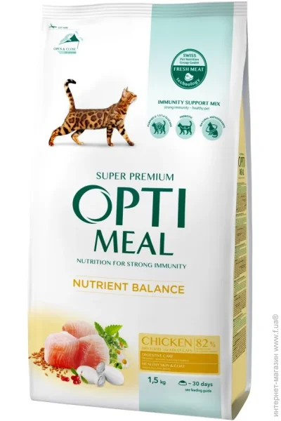 Сухой корм Optimeal с курицей 1,5 кг Сухой корм Optimeal с курицей 1,5 кг