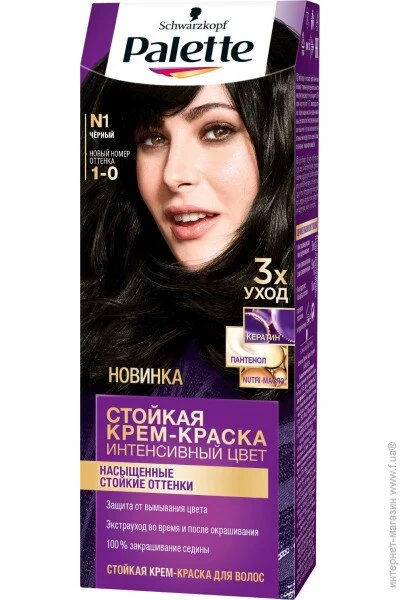 Фарба для волосся Palette N-1 Чорний (3838905551559) Фарба для волосся Palette N-1 Чорний (3838905551559)