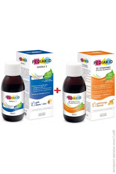   Pediakid  "   Ͳ" Omega 3 and Choline 125 ml + 22 Vitamins and minerals 125 ml (000019966)
