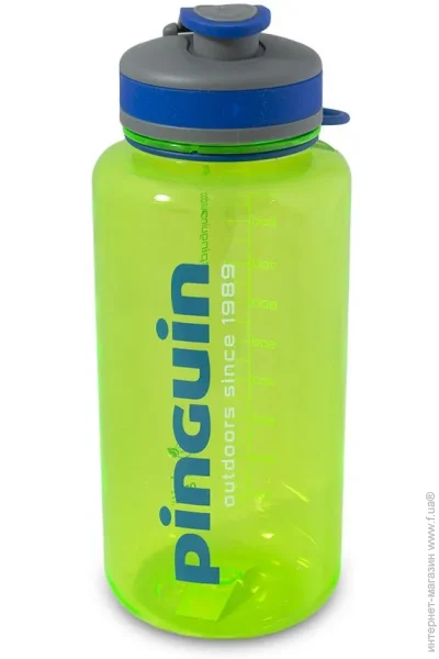  Pinguin Tritan Fat Sport Bottle 2023 BPA-free  (1 L, Green) (PNG 816648)