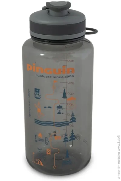  Pinguin Tritan Fat Sport Bottle 2023 BPA-free  (1 L, Grey) (PNG 816686)