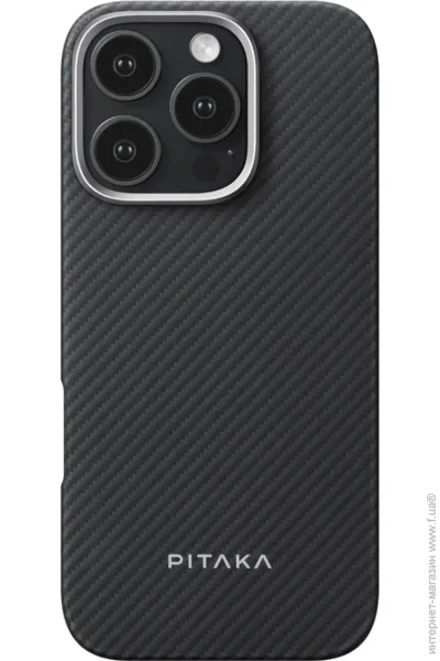  Pitaka Ultra-Slim Case 600D Twill MagEZ for iPhone 16 Pro Black/Grey (KI1601PA)
