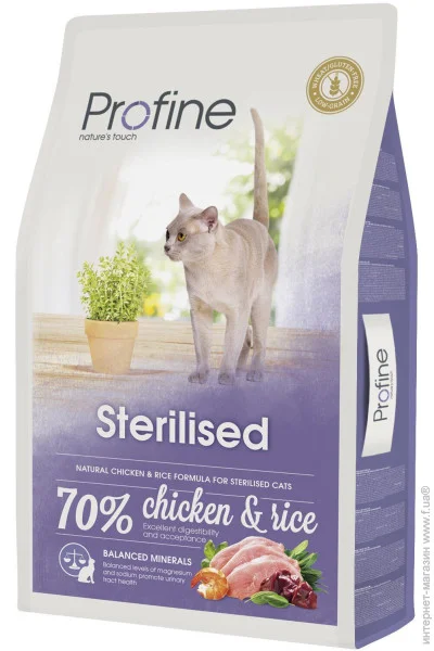 Сухий корм Profine для стерилізованих котів курка та рис 10 кг Сухий корм Profine для стерилізованих котів курка та рис 10 кг