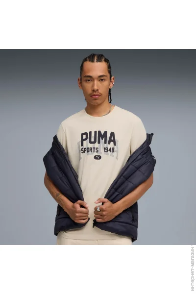 Спортивная футболка Puma Футболка GRAPHIC Varsity Tee 68803587 р.L бежевый Спортивная футболка Puma Футболка GRAPHIC Varsity Tee 68803587 р.L бежевый