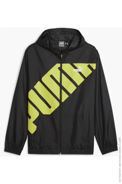  Puma Hooded Graphic Windbreaker Black (623837-01-S)