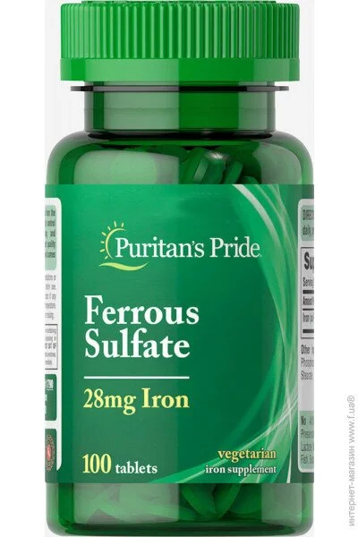 Puritan's Pride  Iron Ferrous Sulfate 28 mg 100  (4384301585)