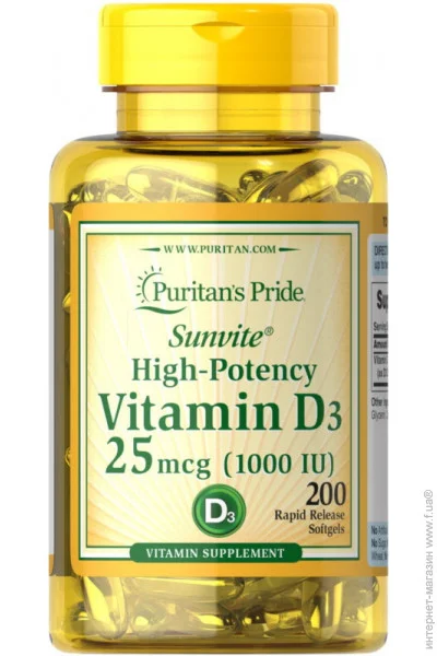 Puritan's Pride    Puritan"s Pride Vitamin D3 1000 IU, 200 