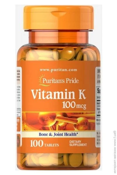 ³ Puritan's Pride ³ K Puritan's Pride Vitamin K 100 mcg 100 tabl (00000024405)