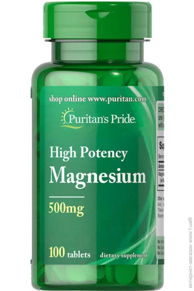 Puritan's Pride Magnesium 500 mg High Potency (100 tablets) (08810-01)
