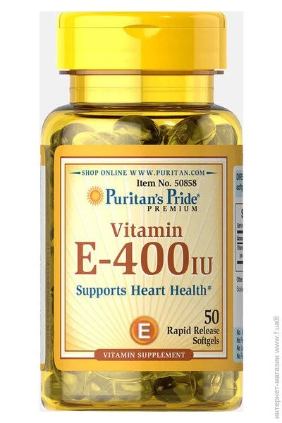  Puritan's Pride Vitamin E-400 IU 50 Softgels (000004298)
