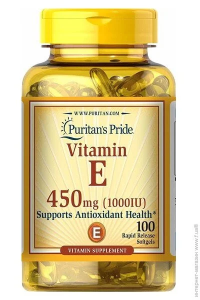  Puritan's Pride Vitamin E 1000 IU 100 Softgels (000004294)