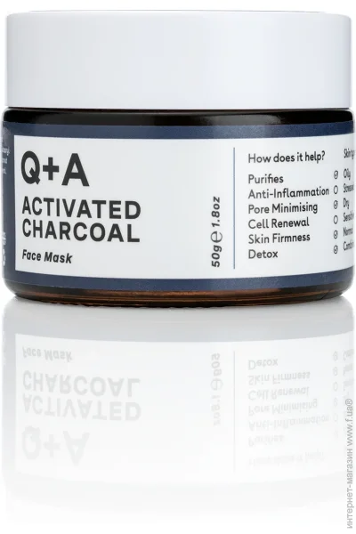 Q+A    Activated Charcoal Face Mask    50 
