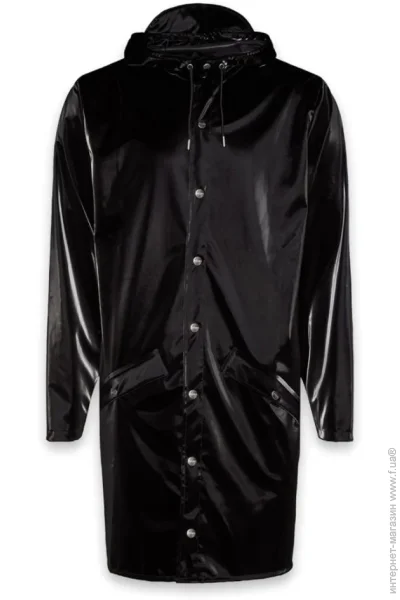  Rains Long Jacket Velvet (1202-VELVETBLACK-S/M)
