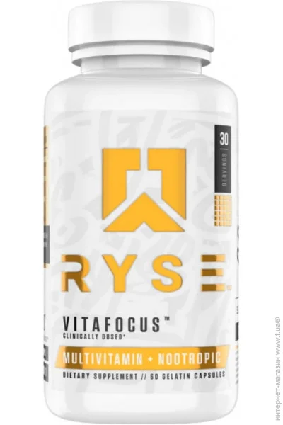    Ryse Supps Vitafocus, Multivitamin + Nootropic, 60 Gelatin Capsules (00000038981)