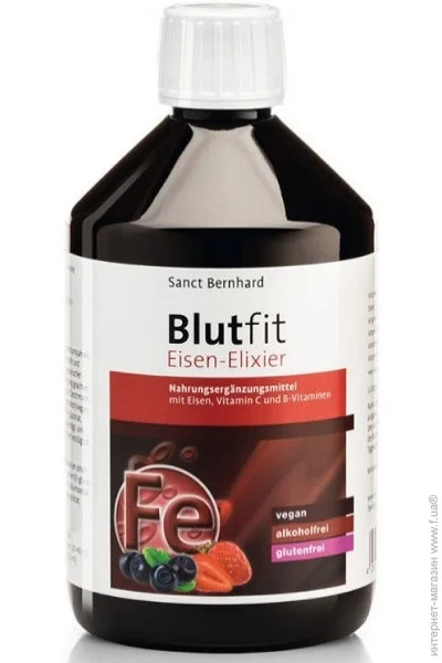  Sanct Bernhard Blutfit Eisen 500 ml /25 servings/ Berry Flavor (000020602)