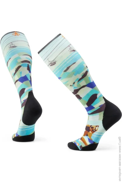   Smartwool Ski Targeted Cushion Bear Country Print OTC Capri L (1033-SW SW002148.810-L)
