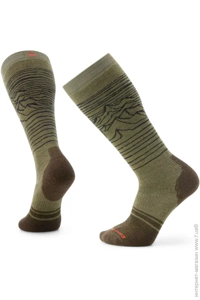  Smartwool Snowboard Full Cushion Iguchi Pattern OTC Winter Moss Heather XL (1033-SW SW001918.K18-XL)