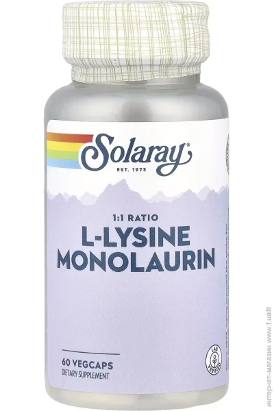  Solaray L-Lysine Monolaurin, 60 