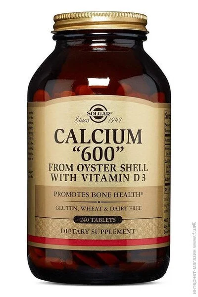  Solgar Calcium "600" from Oyster Shell with Vitamin D3 240 Tabs (000004654)