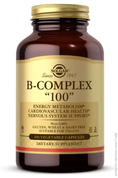 Витамины и минералы Solgar B-Complex 100, 100 вегакапсул Витамины и минералы Solgar B-Complex 100, 100 вегакапсул