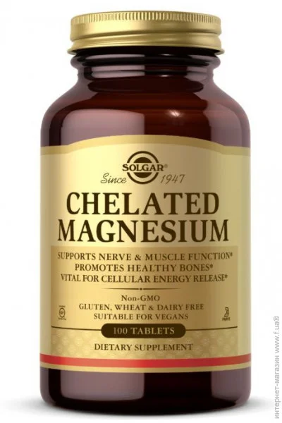    Solgar Chelated Magnesium, 100 