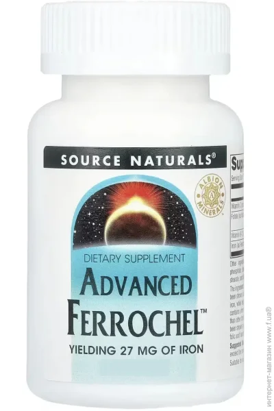 ̳ Source Naturals  Advanced Ferrochel 27 mg 90 tabs (1086-2023-10-4623)