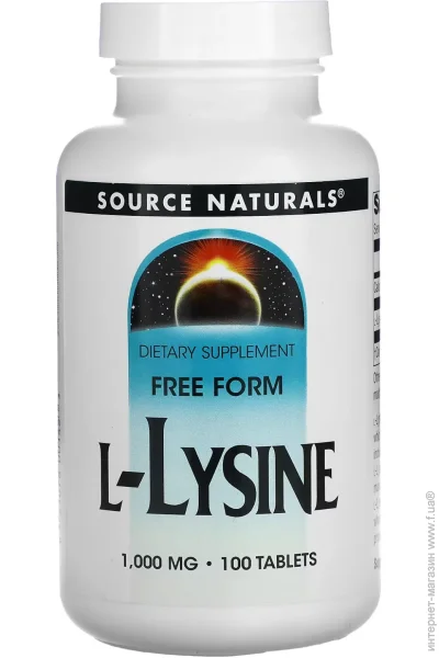  Source Naturals L-Lysine 1000mg - 100 tabs (2023-10-2675)