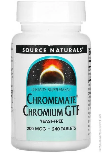    Source Naturals Chromemate Chromium GTF Yeast-Free 200 mcg, 240 