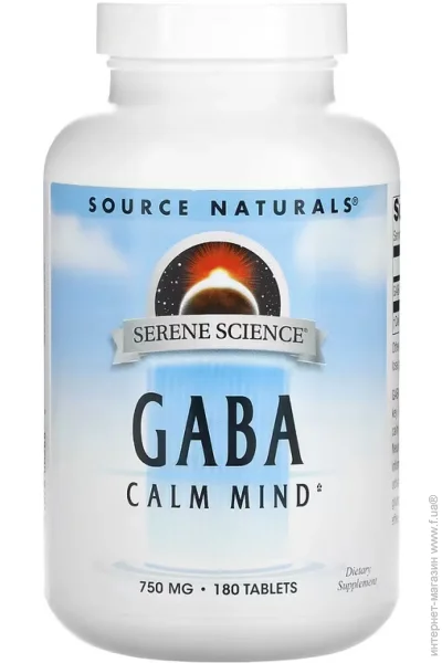 Source Naturals  (- ) Source Naturals Serene Science GABA 750 mg - 180 tabs (2023-10-5114)